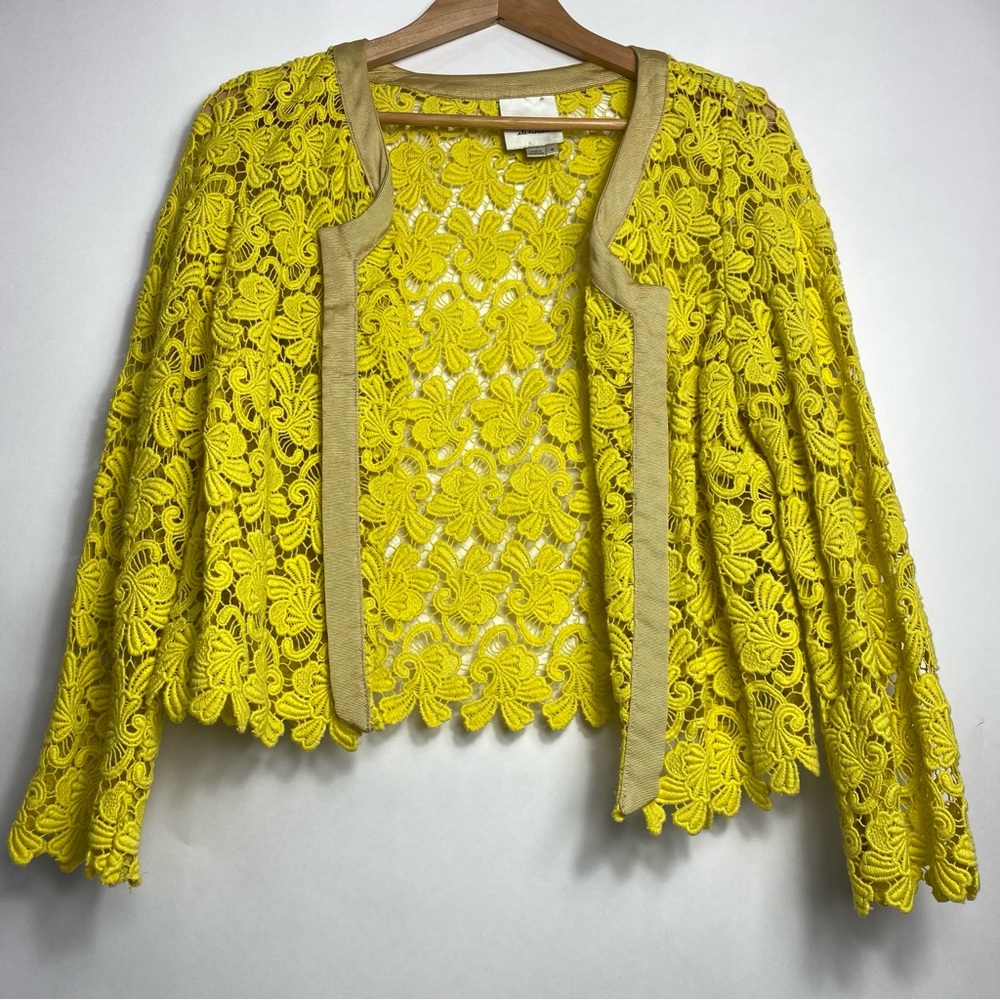 Anthropologie Elevenses Yellow Lace Jacket – Size M